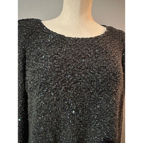 Alfani Women’s Sequined Textured Layered Look Sweater Tunic Top size 1X Holidays - Picture 2 of 9